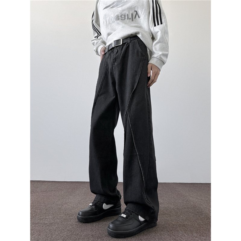 High Street Retro Loose Straight Leg Jeans Men's and Women's Summer New Design All-match Casual Wide Leg Trousers High Street Retro Loose Straight Leg Jeans Men's and Women's Summer New Design All-match Casual Wide Leg Trousers
