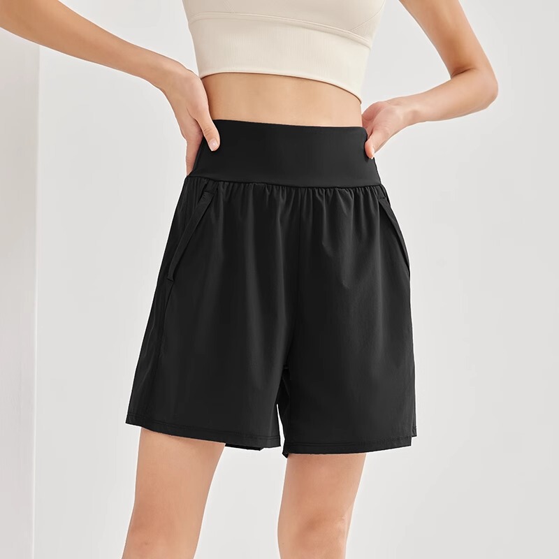 女性用スポーツ専用ショーツ、夏用薄手ハイウエストお腹コントロールパンツ、ゆったり、通気性、速乾性、ランニングフィットネスパンツ|undefined