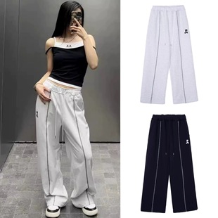 Manufacturer's Stock - Korean Niche Brand Rr Sports Casual Pants Rest Women's Sweatpants Loose Straight Wide-Leg Long Pants
