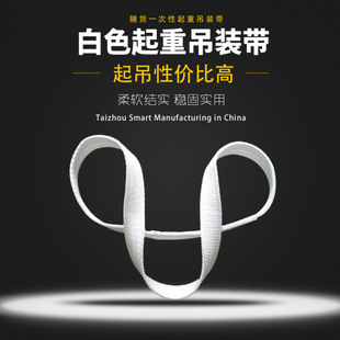 Customized 3 Tons 5 Tons White Polypropylene Sling Industrial Lifting Acid and Alkali Resistant Thickeneded Nylon Flat Pickling Sling