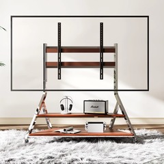 テレビモバイルスタンドカートステンレスアートシェルフホイール付きハンギングラックテレビキャビネット75/85/100inch