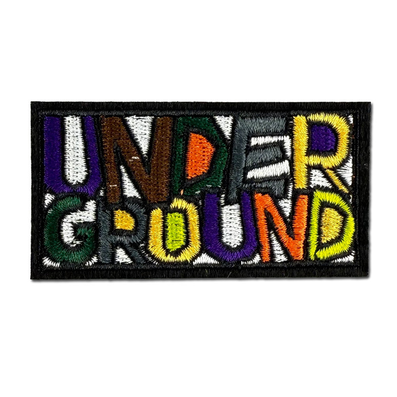 长方形彩色英文字母刺绣补丁贴跨境货源工厂直销现货批发|undefined