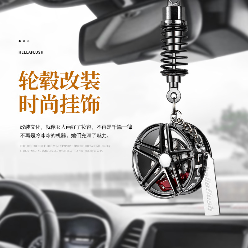 Original de la marca de moda cubo de la rueda del coche colgante del coche TE37BBSAMG modificado cubo de la rueda Del Coche Espejo Retrovisor adornos coche colgante