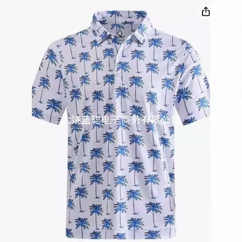 Летние европейские и американские рубашки поло с 3D цифровой печатью, мужские рубашки поло с короткими рукавами, мужские заказы, легкие и зрелые повседневные рубашки