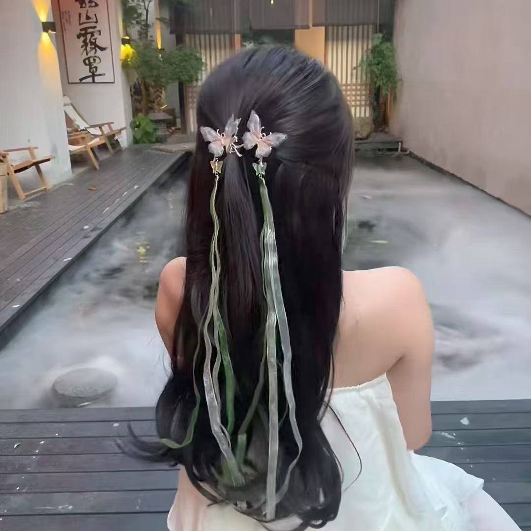 Dulce chica techo ~ Cinta dulce, lazo, cinta, horquilla, cabello trenzado, pinza de pico de pato, accesorios para el cabello, horquilla, puesto de un yuan