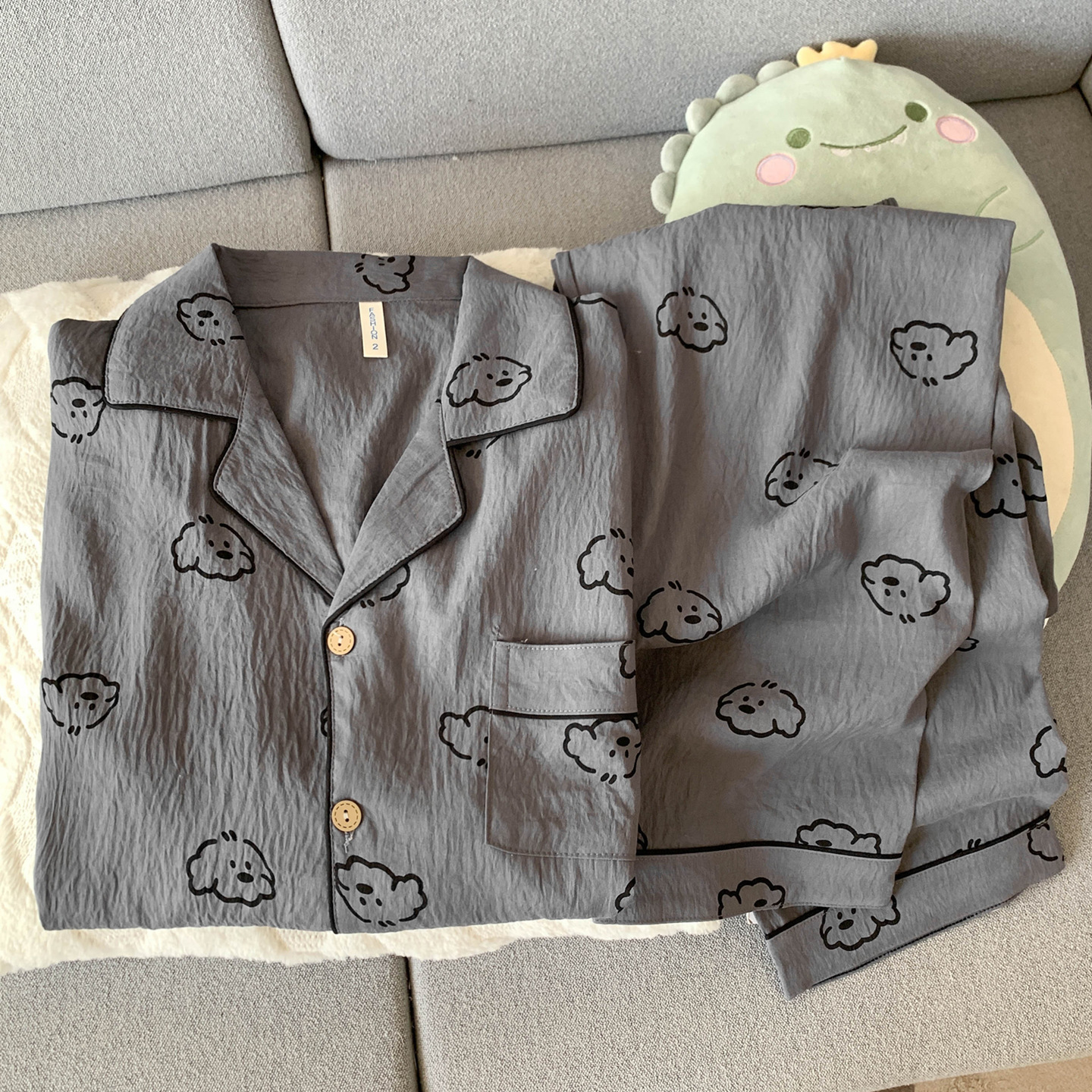 Pijama de hombre primavera y otoño verano de manga larga nubes de algodón puro red rayas rojas de alta calidad ropa de hogar de tamaño grande se puede usar fuera