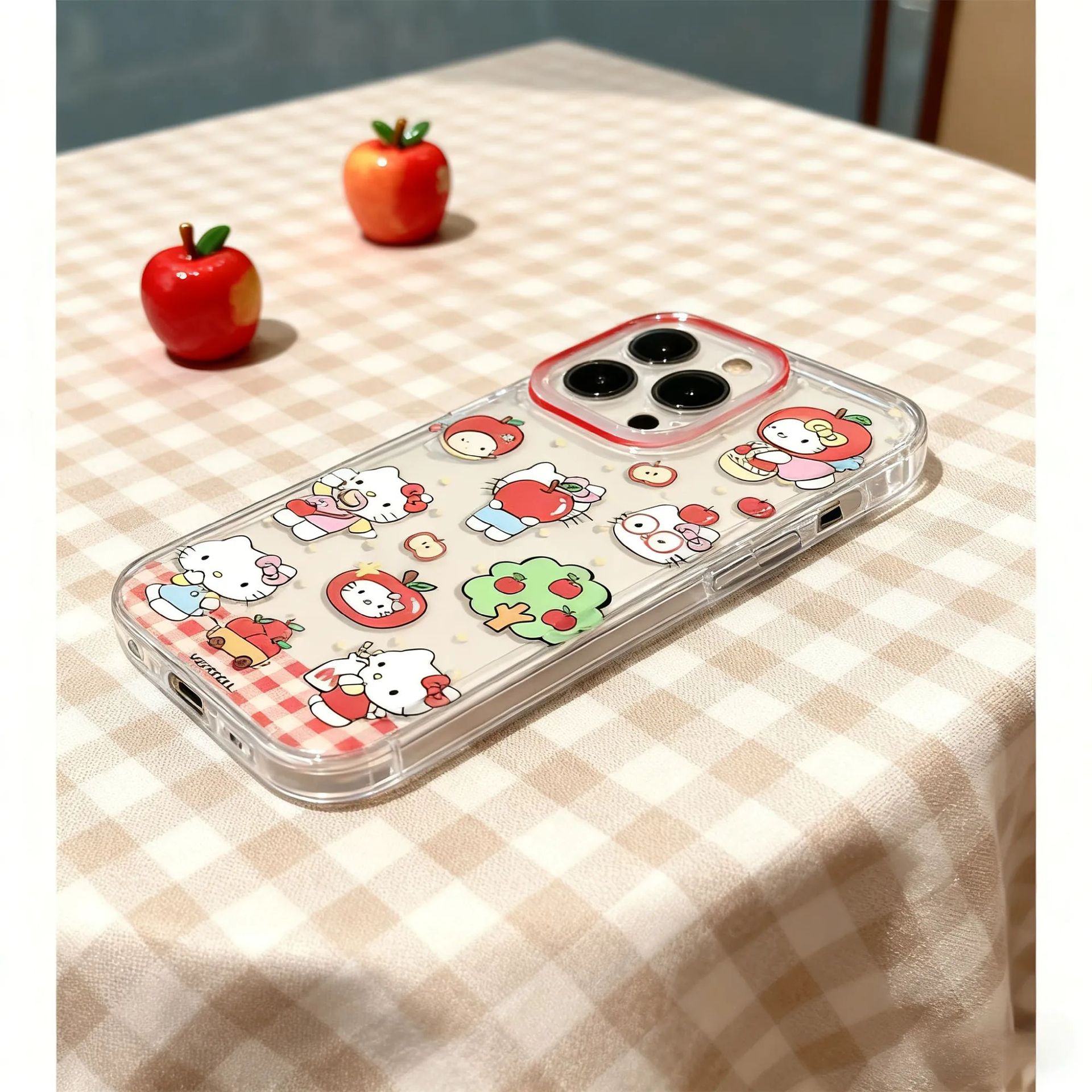 Apple 16Pro Mobile Phone Case Cartoon Cute Kt Cat Girl Silicone Non-Yellowing All-Inclusive Anti-Fall Suitable for 15Plus