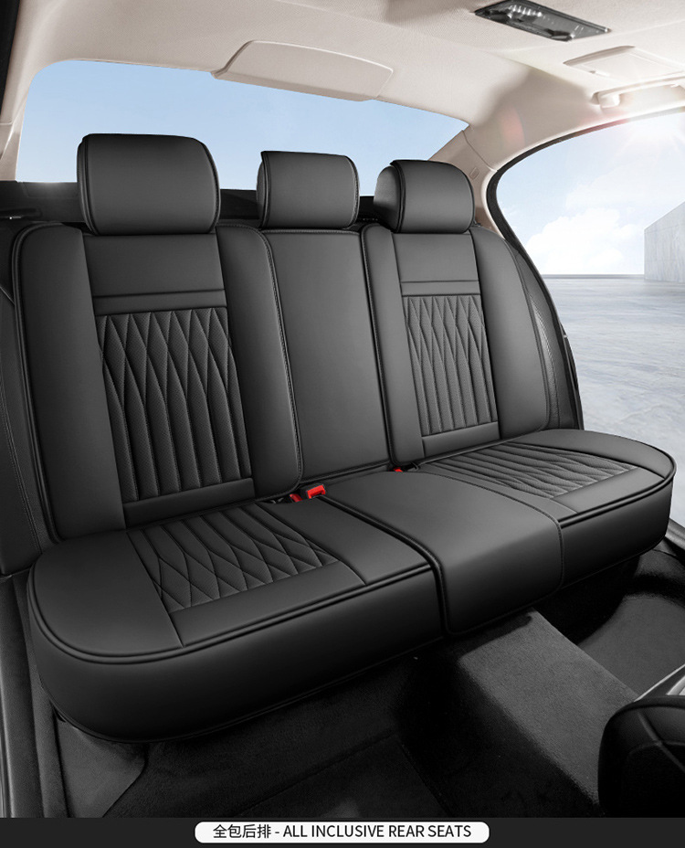 25 Years New All-Inclusive Diamond-Shaped Full-Leather Car Seat Cushion for All Seasons Manufacturer Wholesale All-Inclusive Seat Cover Cushion
