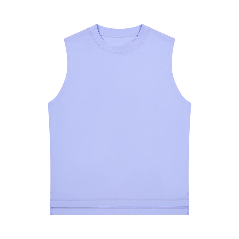 Chaleco de camiseta de algodón puro sin mangas, inyección digital directa sin sentido, estampado en caliente, bordado, deportes, fitness, ocio, deportes