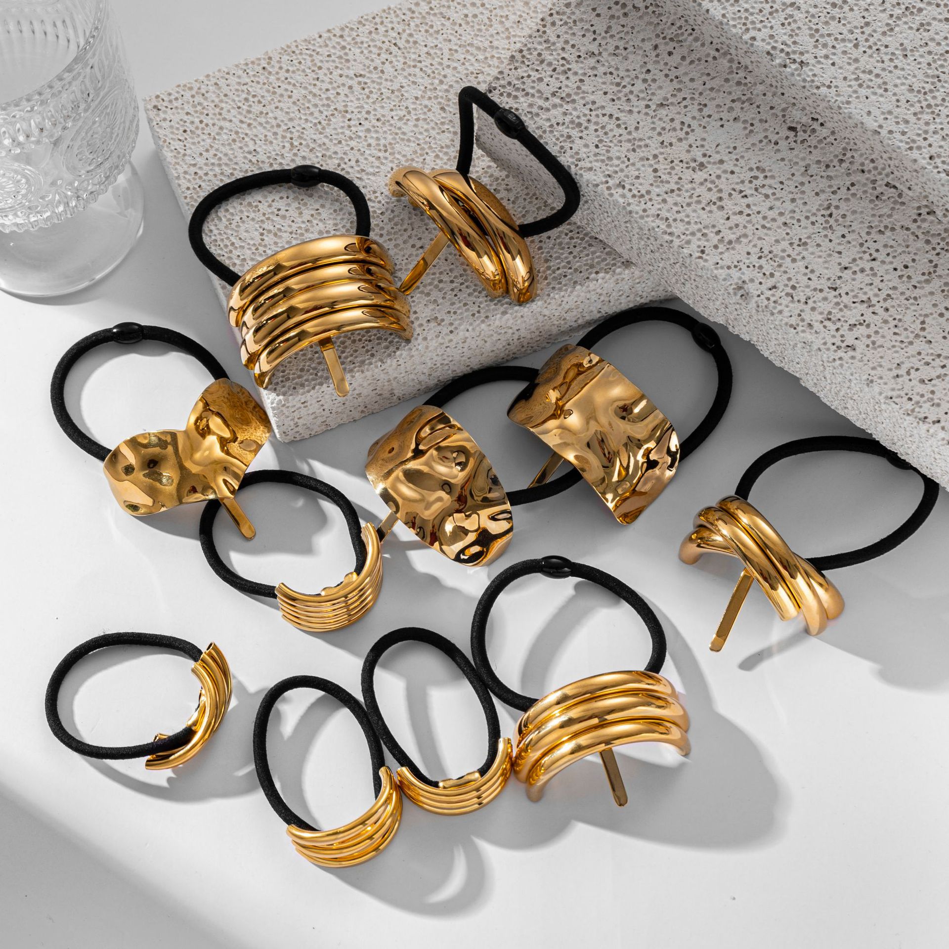 TINA Europa y América joyas de cabello de acero inoxidable anillo de cabello de alta calidad induces correa de cabello de cola de caballo alta joyas de cabello