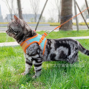 【2026夏季新款】魔术贴猫咪牵引绳背心式｜透气不伤毛 防挣脱快拆设计