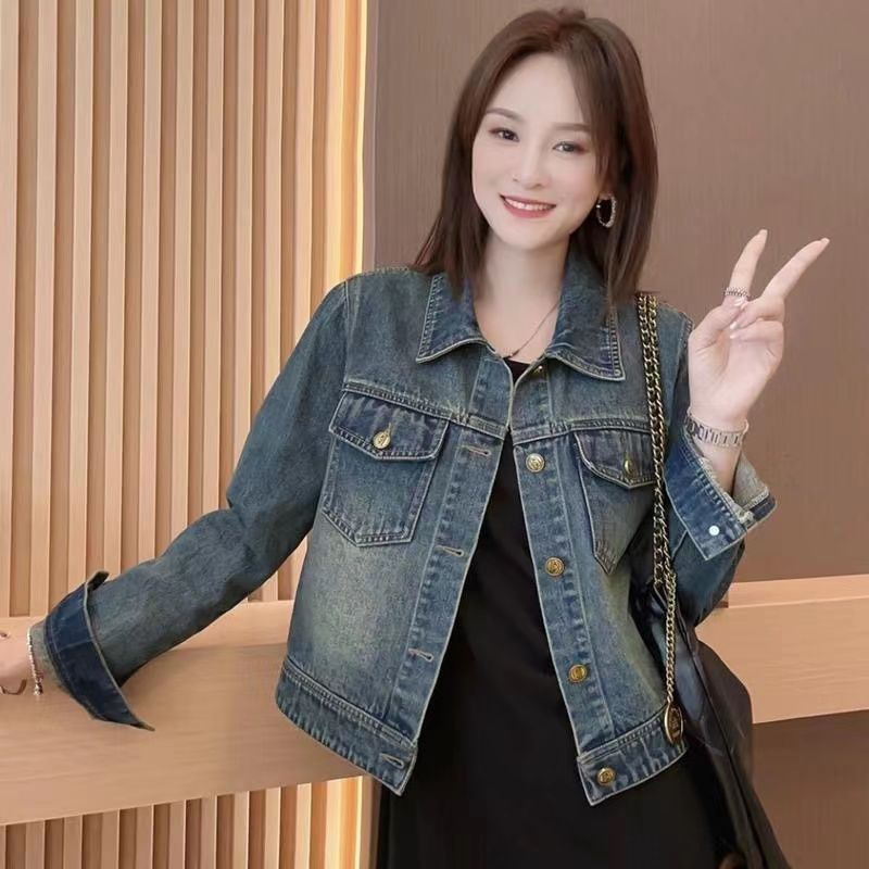 加绒加厚牛仔外套女2025新款秋冬宽松百搭短款小个子派克服学生女|undefined
