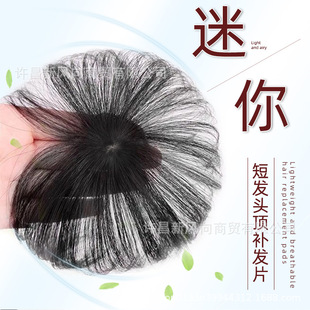 Full real hair partial head wig piece head twist hair patch lightweight mini one piece cover white hair hair patch