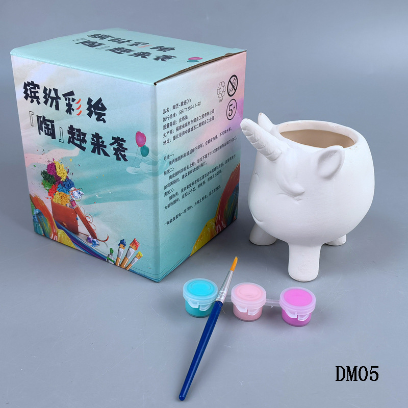 Graffiti para colorear hucha de cerámica DIY muñeca pintada hucha yeso unicornio decoración llano pintura en blanco