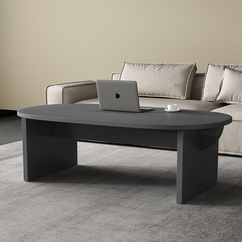 Mesa de té simple de diseño nórdico pequeña mesa negra ovalada para el hogar simple mesas medievales de alojamiento doméstico