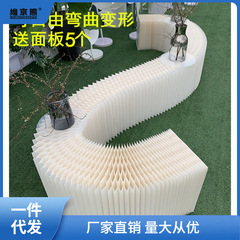 新款婚慶道具瓦楞紙摺紙甜品台自由彎曲展示台蛋糕陳列架櫥窗薑茶