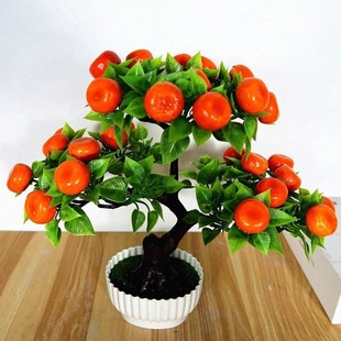 Apple orange peach bonsai green plants fake fruit ornament potted home decoration fake fruit tree bonsai