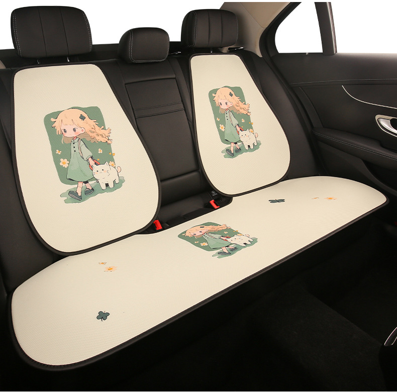 26 Styles of Cute Cartoon Car Seat Cushions for Girls, Suitable for All Seasons, Breathable Summer Cooling Pads, Personalized Goddess Style