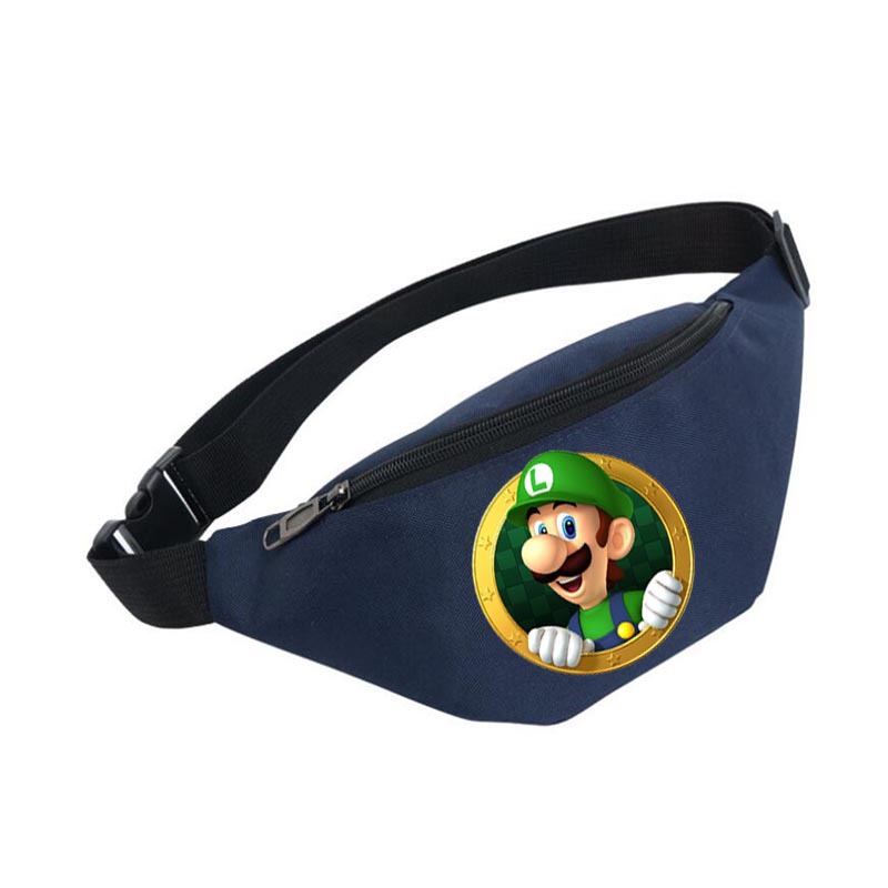 Juego Mario Super Mary bolso de la cintura de los hombres y las mujeres deportes Satchel bolso del teléfono móvil multifuncional bolso de la cintura de dibujos animados monedero