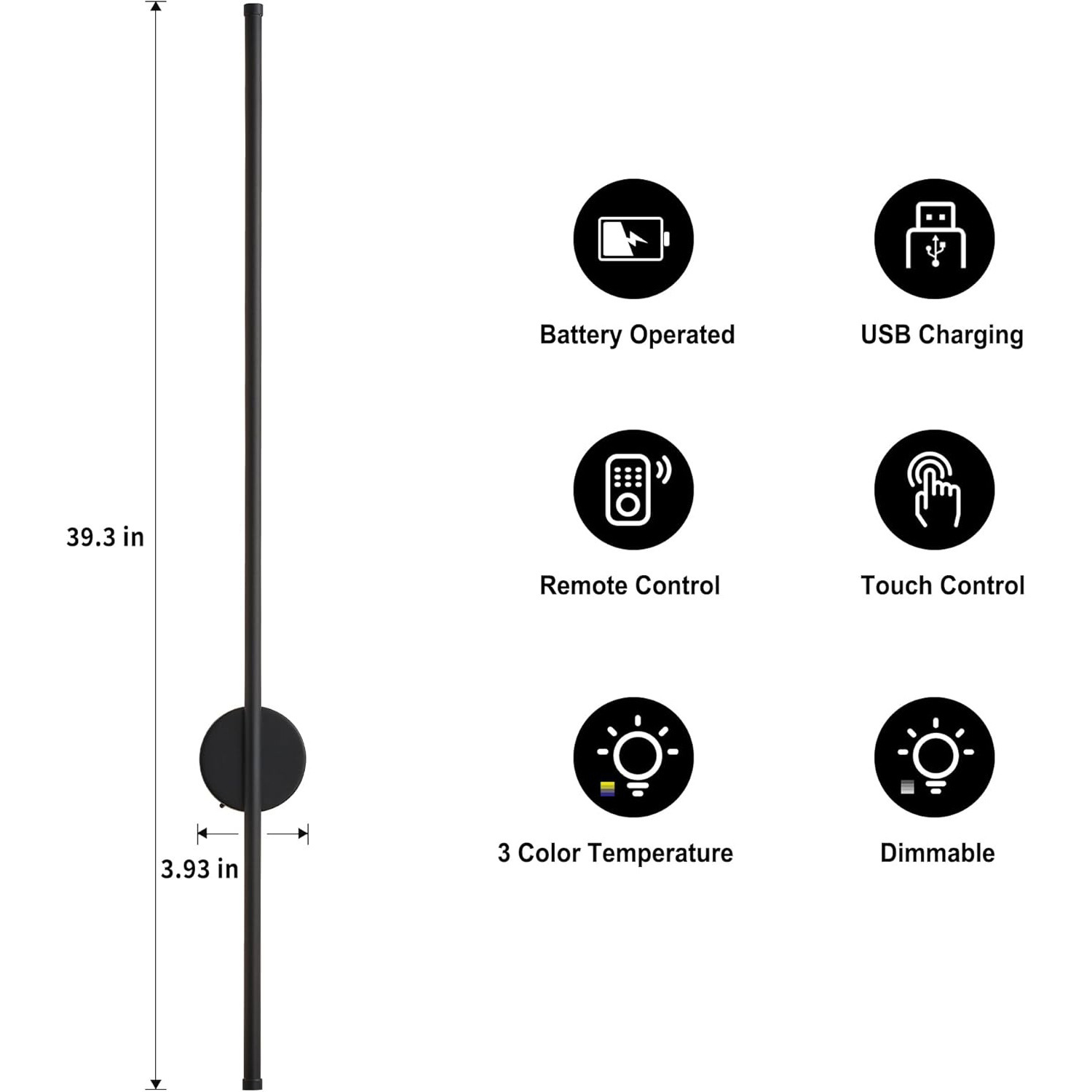 블랙 라운드 100cm