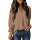 2024 Women's Belted Top V-Neck Casual Loose Seven-Sleeve Shirt dress Shirt Top Blouse T-Shirt