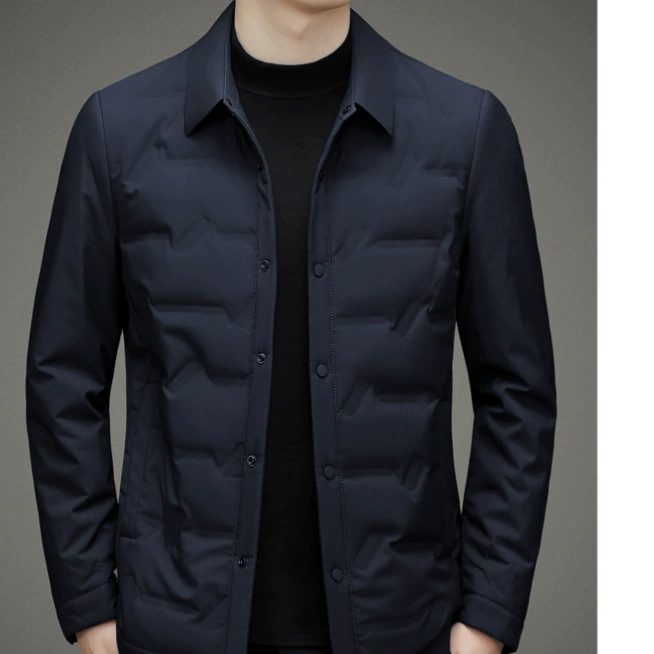 Мужская легкая пуховая куртка-рубашка 2025 года, осень-зима, 90% белый утиный пух, теплая деловая куртка