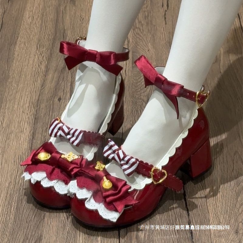 Magic Wand Lolita Sweet Mary Lolita Round-Toe Cute Shoes, Lolita Women's Shoes, Palace Style Lace Light Blue