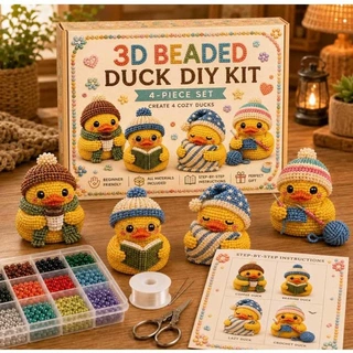 跨境创新奇趣造型便携新3D Beaded Duck DIY Kit DIY鸭子珠子套件