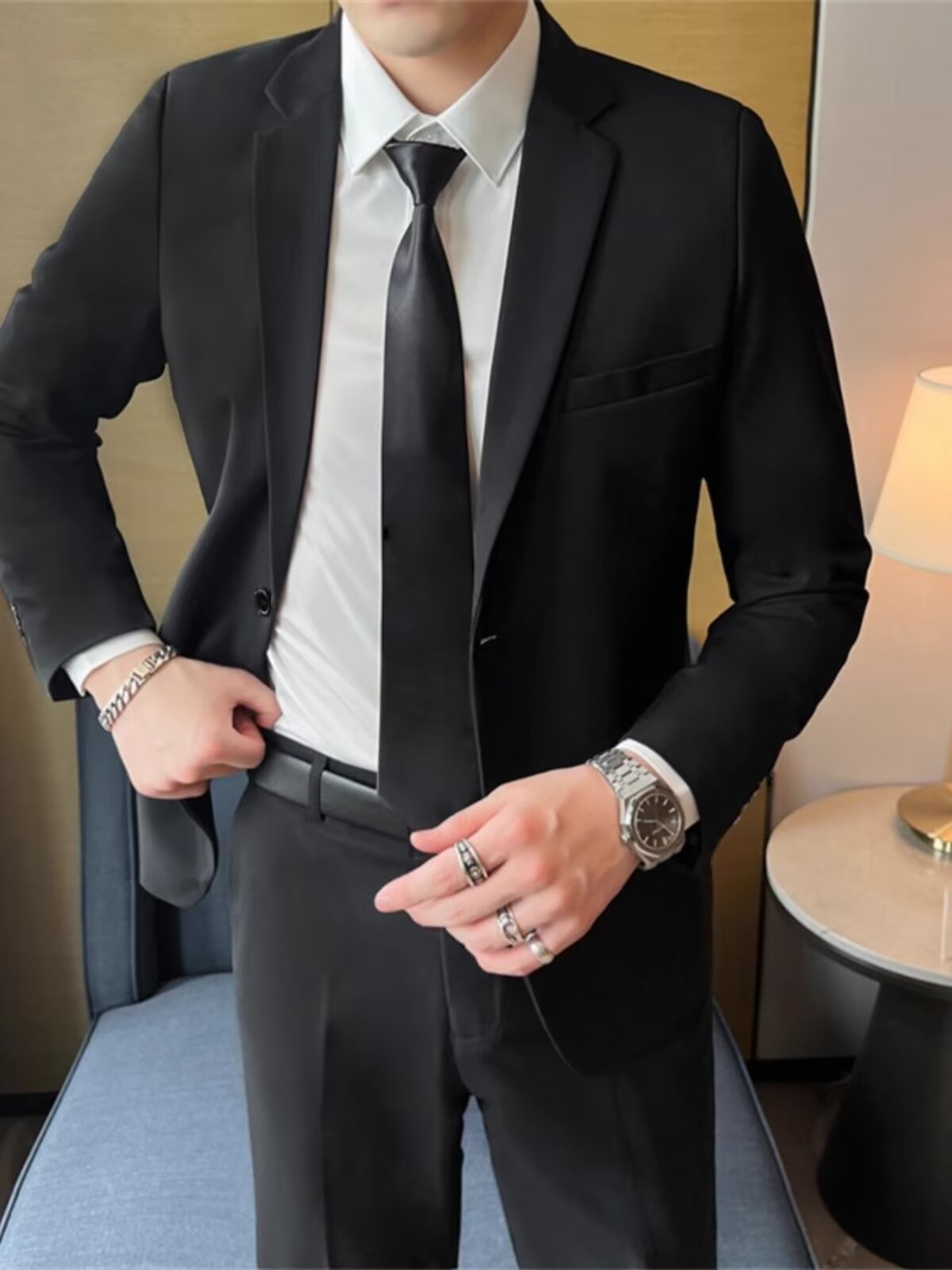 Men's Slim Fit Blazer Jacket - Lightweight Business Casual Single Breasted Suit For Wedding Office Formal Occasions_viptrois.com