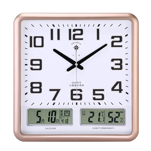✅ Polaris Luminous Quartz Clock Living Room Office Fashion Large Wall Clock Clock Calendar Perpetual Calendar Temperature and Humidity