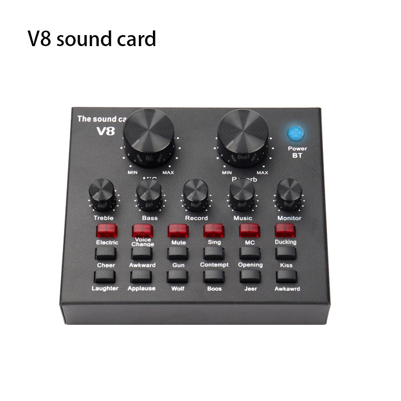 BM800麦克风+V8声卡套装bm 直播声卡全套手机电脑设备直播K歌话筒|undefined