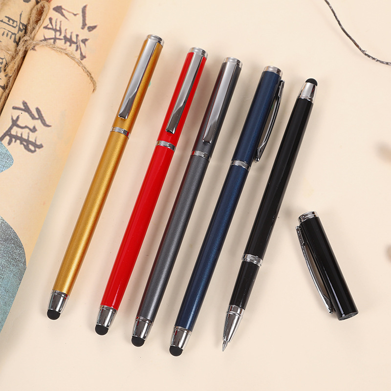 Manufacturer Supplies Metal Touch Screen Signature Pens, Office Meeting Ballpoint Pens with Engraved Logo, Student Writing Gel Pens