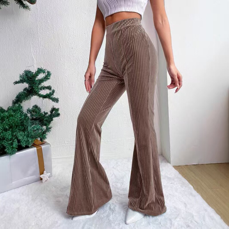 2025 Autumn/Winter New Corduroy Wide-Leg Casual Pants Versatile Cross-Border Trade Fashion Solid Color Flared Pants