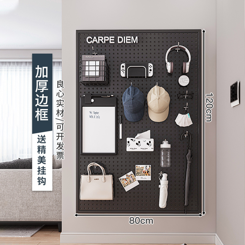 Estante de tablero de agujeros Estante de almacenamiento sin agujeros en la pared de agujeros redondos Estante de exhibición de tablero de agujeros en la pared de acero inoxidable