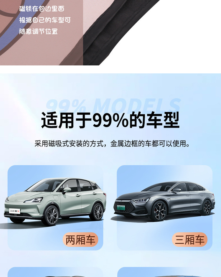Cartoon Car Magnetic Sunshade Side Curtain Summer Car Sun Protection and Heat Insulation Curtain Cartoon Children's Car Sunshade