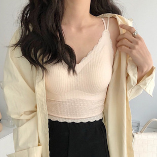 Summer tank top, sexy breast pads, french style, for small vest, beautiful back