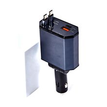 跨境热卖PD45W快速车载充电器四合一双拉线带显车载适配器