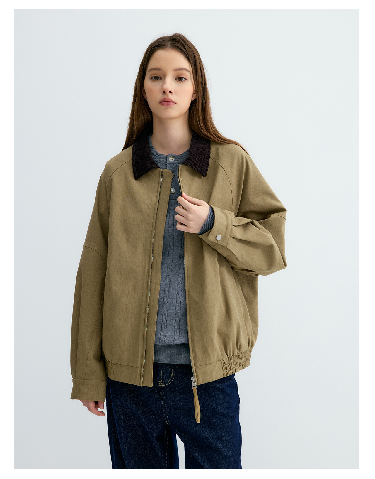 UNF Loose Barn Style Zip Jacket