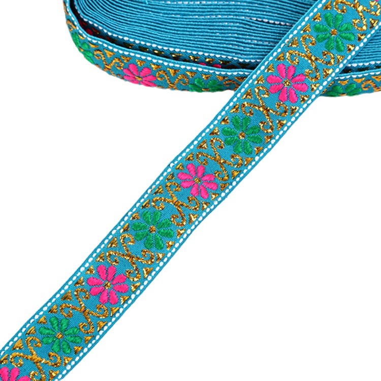 Nuevo 2cm étnico encaje jacquard bordado cinta etapa rendimiento Ropa Accesorios DIY accesorios de ropa especial