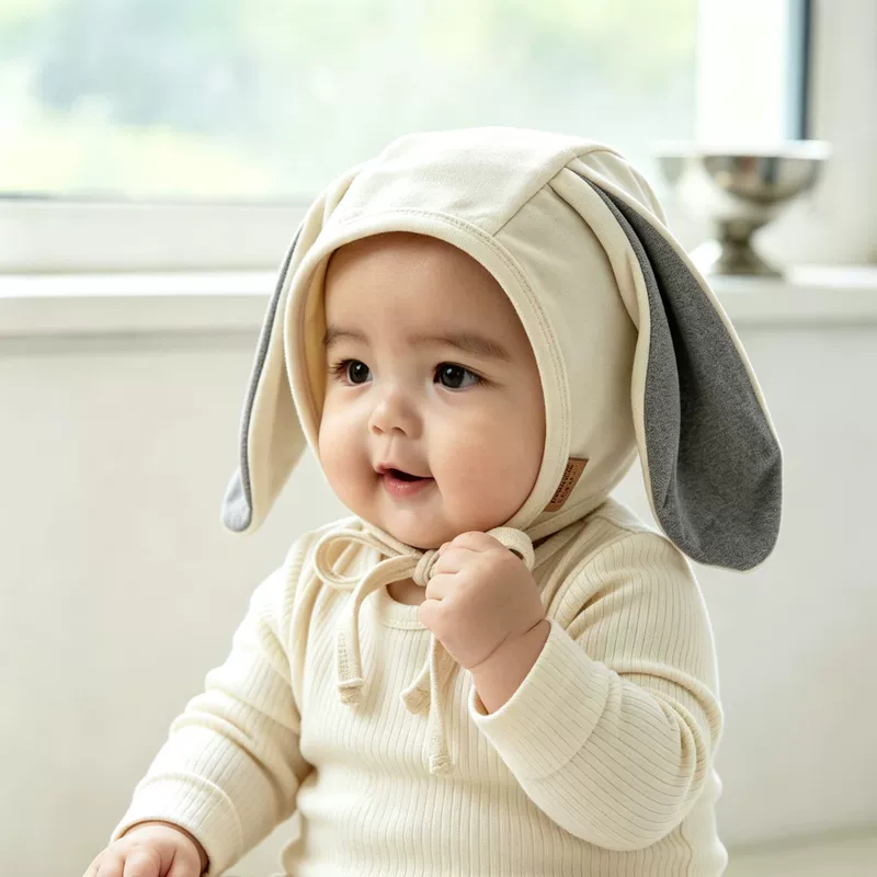 Шапка для младенцев утеплённая с защитой ушей