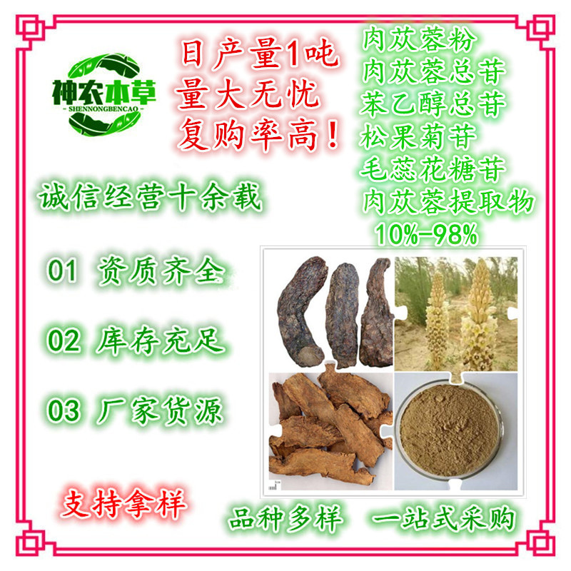 肉苁蓉提取物肉苁蓉总苷10%-95%苯乙醇总苷毛蕊糖苷松果菊苷药食