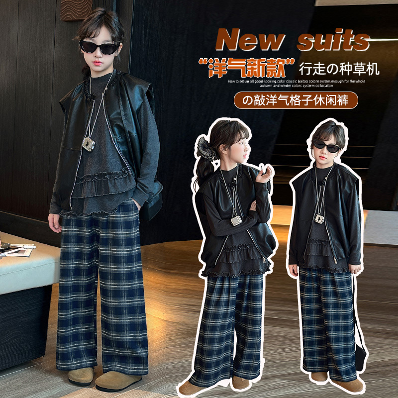 女童巨好看套装秋季2025新款儿童秋装洋气时髦大童早秋穿搭三件套