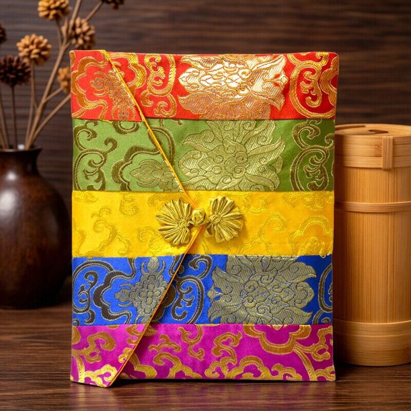 Double-layer thickened hand-written Sutra bag high-end five-color Sutra bag Xizang bag Sutra bag magic bag storage large small size