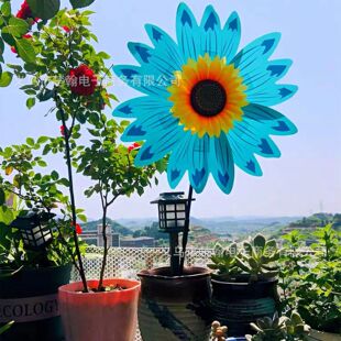 Cross-Border Wholesale Outdoor Scenic Spot Courtyard Decoration Windmill Sports Meeting Event Gifts Colorful Sunflower Windmill