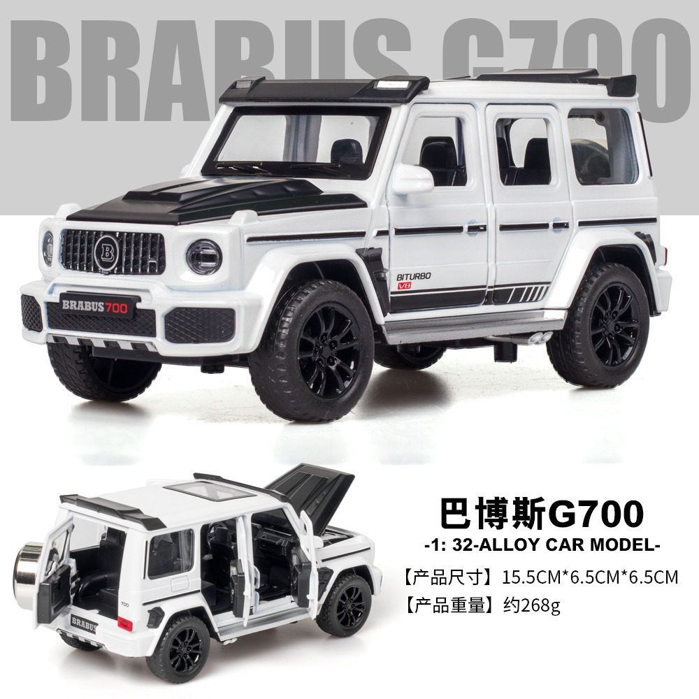 (A granel) Jiaye aleación coche modelo 1:32 Babos G700 off-road sonido y luz tire de juguete modelo de coche adornos