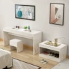 120 long white full marble surface + side cabinet + stool
