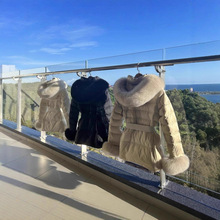 新款来袭大毛领连帽羽绒服女袖口毛毛设计加厚白鸭绒短款外套女