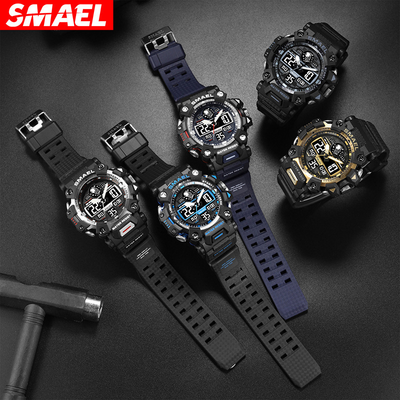 Smael Smar 8078 astronauta deportes al aire libre reloj de aleación de los hombres fresco impermeable función reloj electrónico