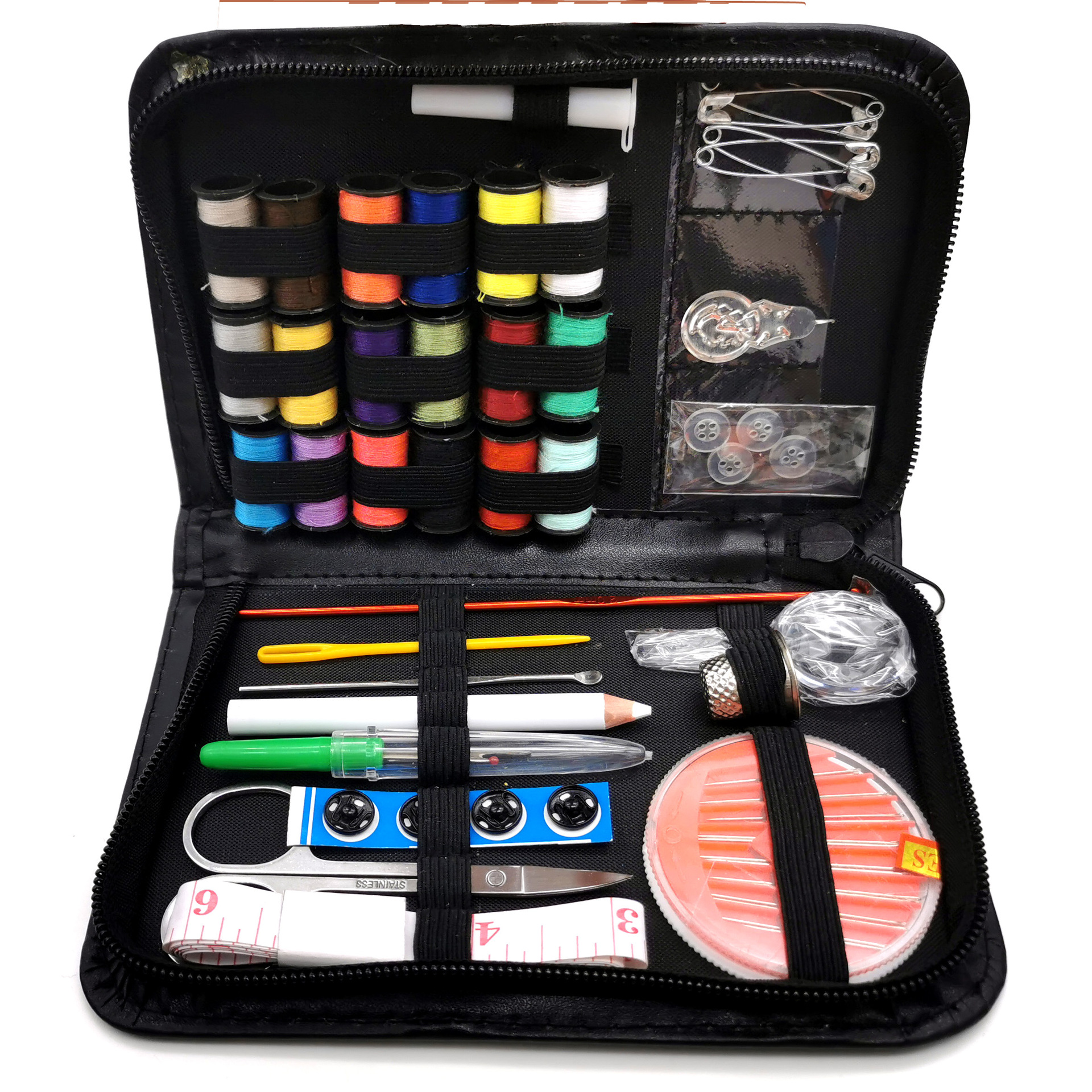 Amazon bolsa de costura traje de 10 piezas caja de costura portátil medio hogar herramientas de costura traje bolsa de almacenamiento