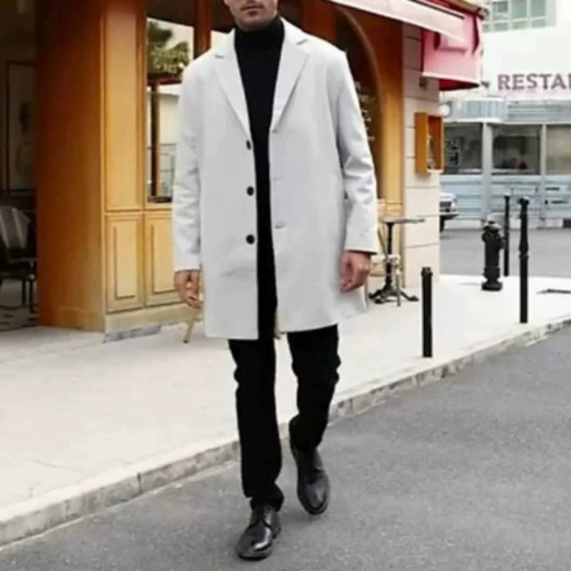 Трансграничная новая независимая станция Мужское шерстяное пальто шерстяное пальто средней длиной Amazon ветровка однобортный кардиган